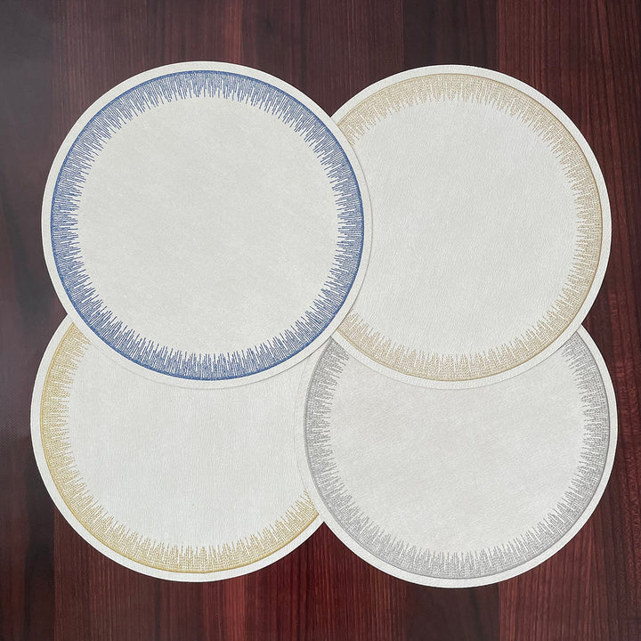 Flare Embroidered Round Placemats- Set of 4