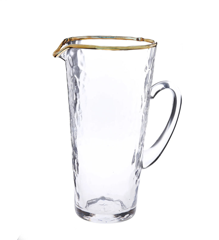 Glass Pitcher with Gold Rim