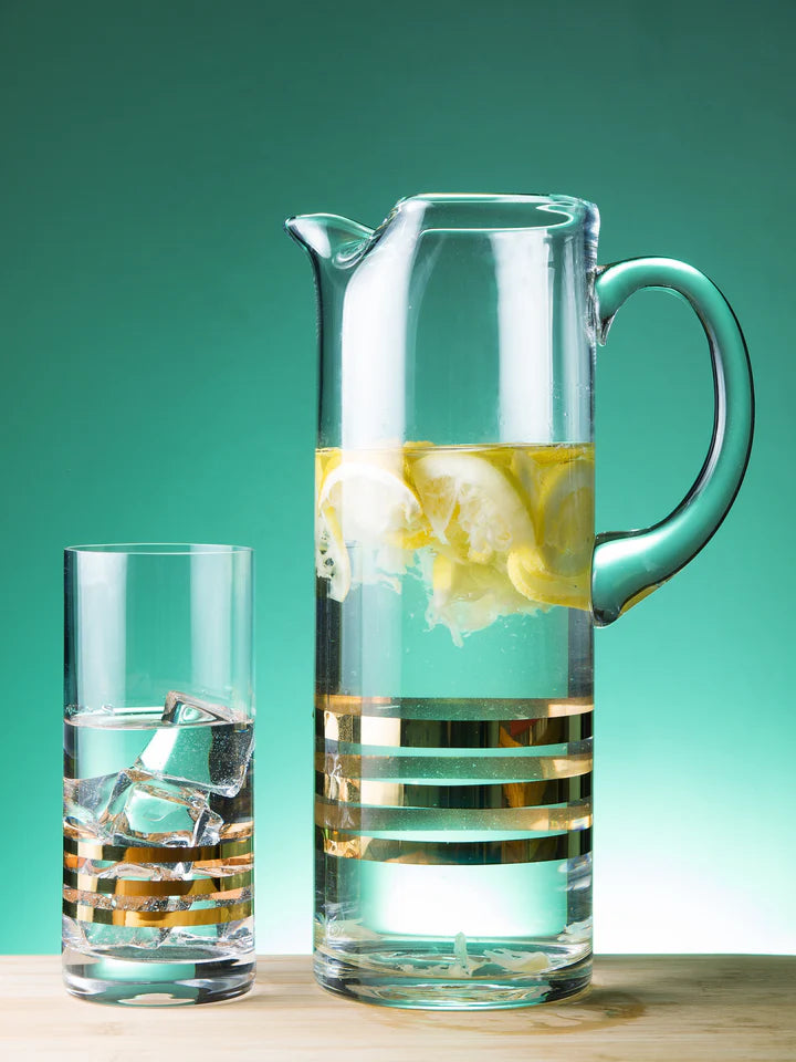 Spectrum Pitcher with gold lines, 54 oz.