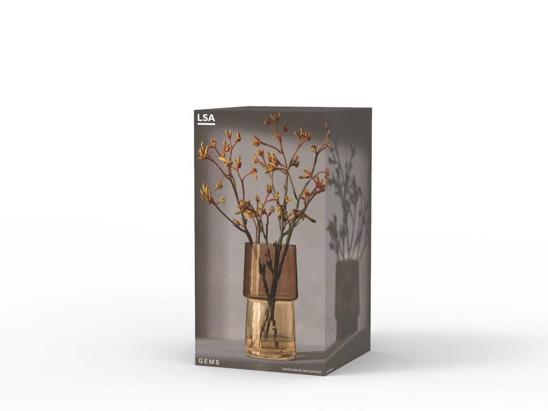 Gems Vase/Lantern H23cm Amber