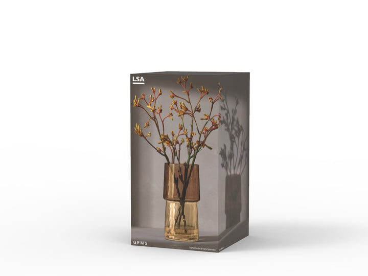 Gems Vase/Lantern H23cm Amber