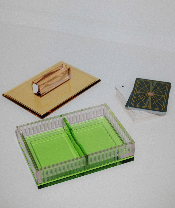 Favoured Crystal Card Box with 2 Decks of Cards