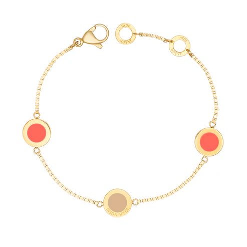 Ocean Beige And Coral Chips Trio Bracelet