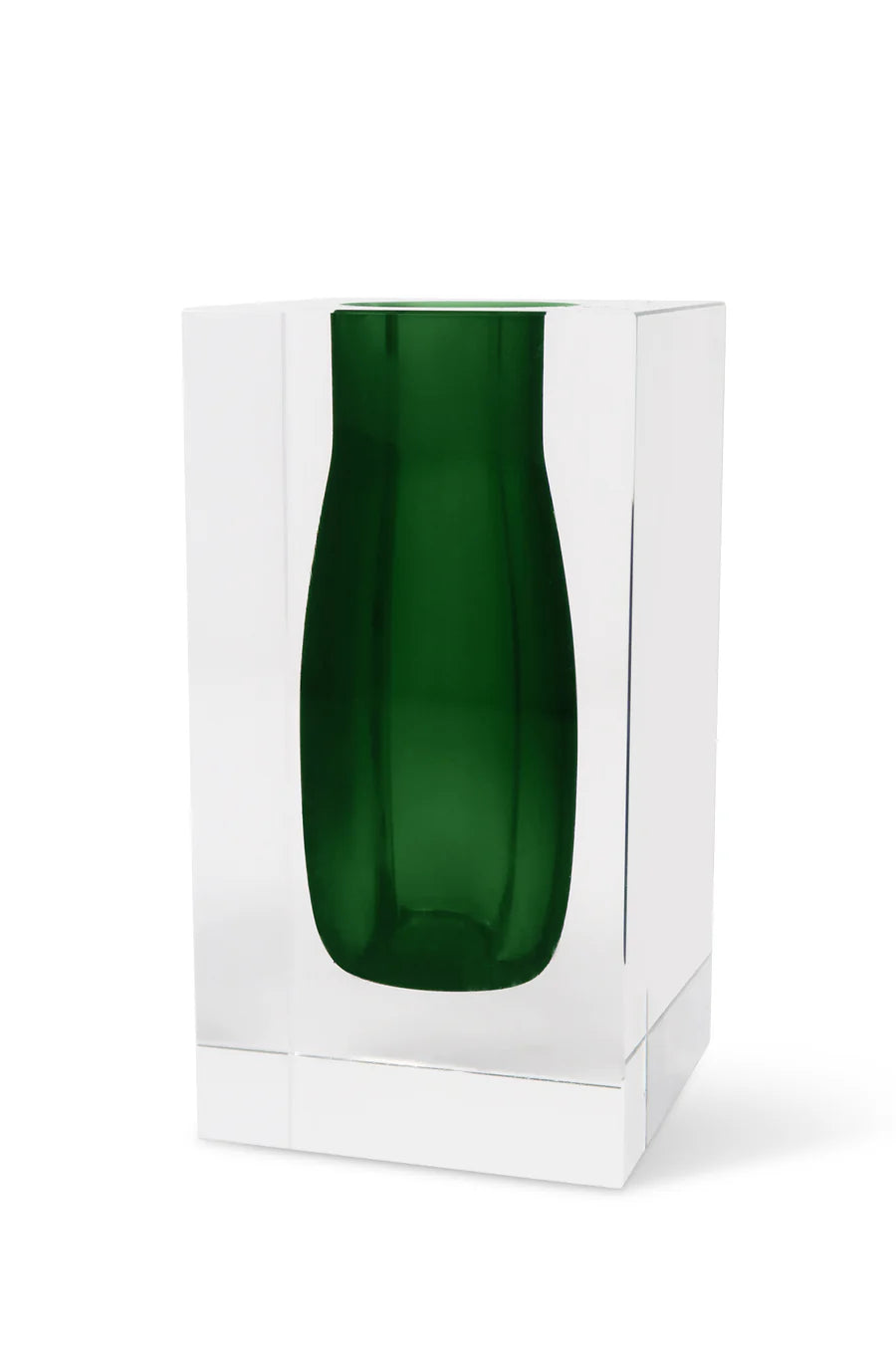 Double Wall Crystal Bud Vase Colored Inner