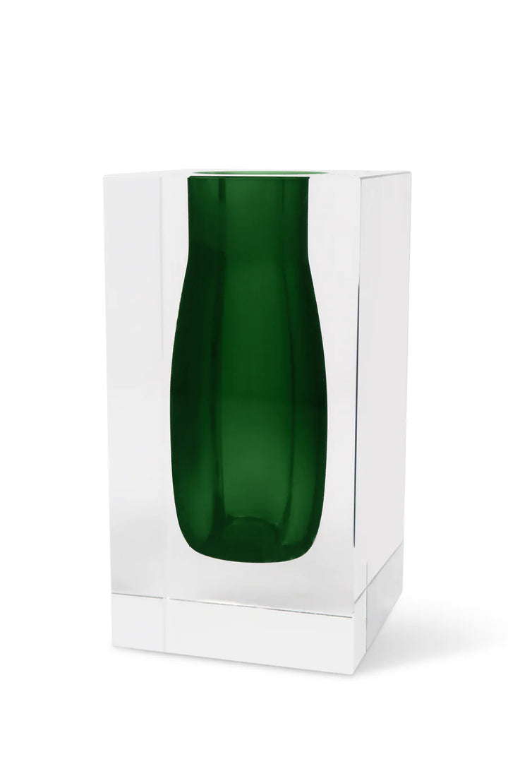 Double Wall Crystal Bud Vase Colored Inner