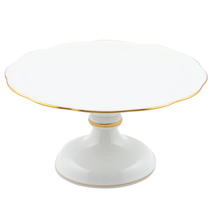 Golden Edge Footed Cake Plate