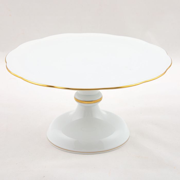 Golden Edge Footed Cake Plate