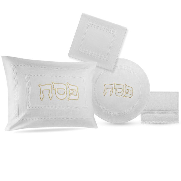 Hemstitch Gold Outline Pesach Set