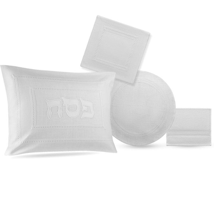 Hemstitch White Pesach Set