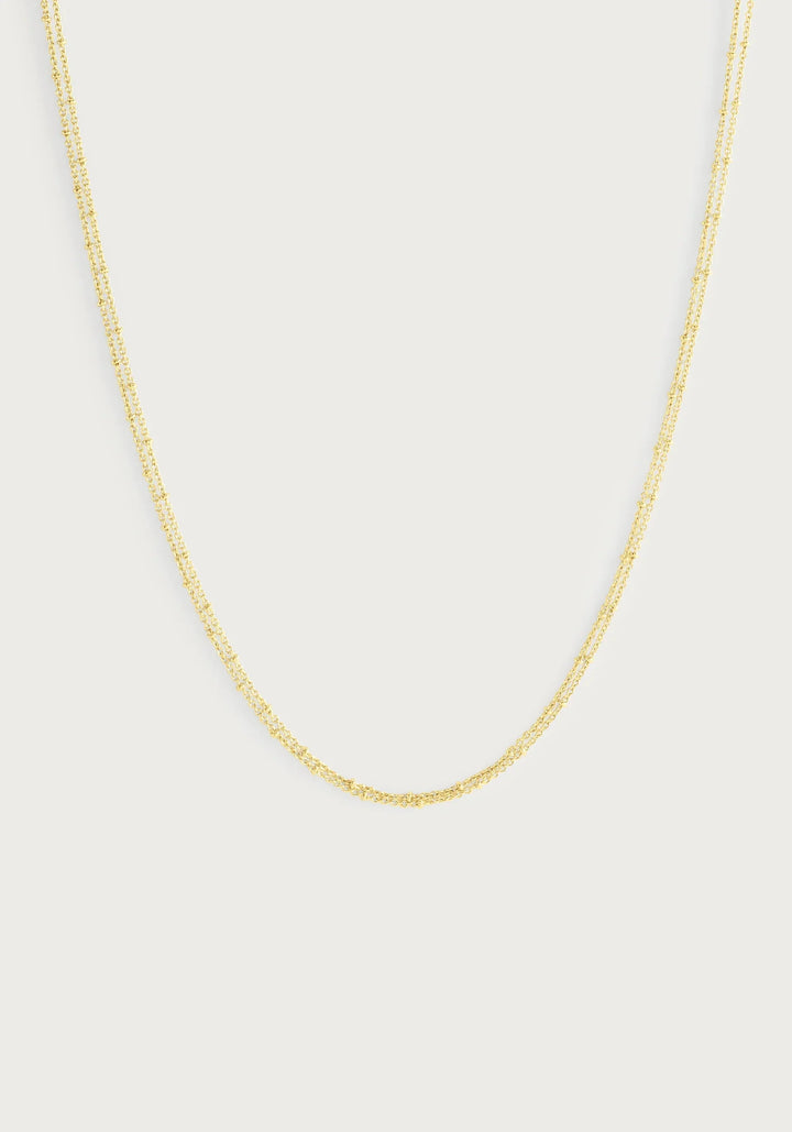 Molten Double Chain Necklace, Gold
