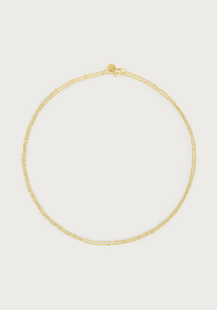 Molten Double Chain Necklace, Gold