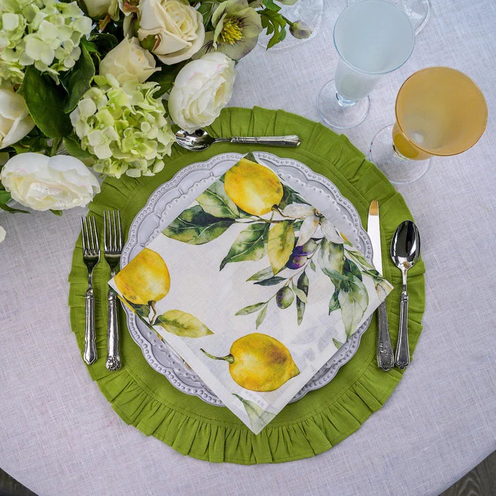 Round Ruffle Linen Placemat