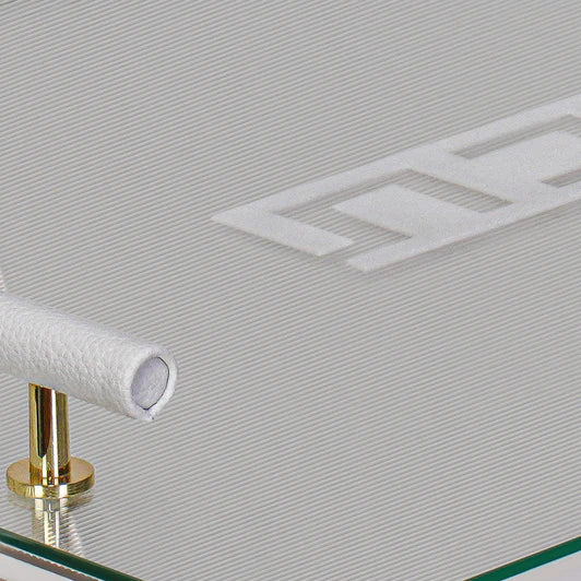 Lucite Corrugated Challah Board with Leatherette Handles