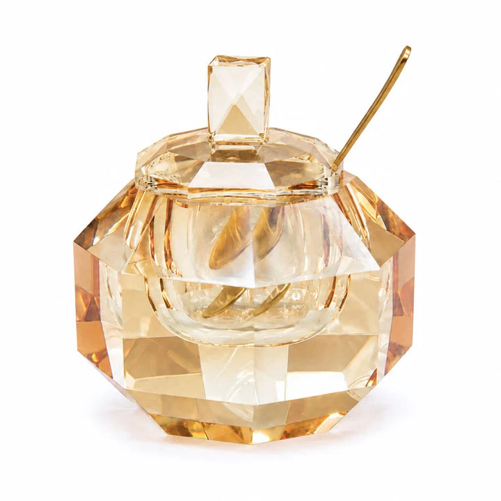 Crystal Amber Honey Dish