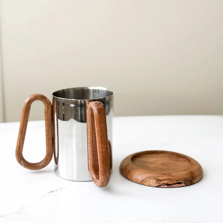 Wood & Stainless Steel Wash Cup
