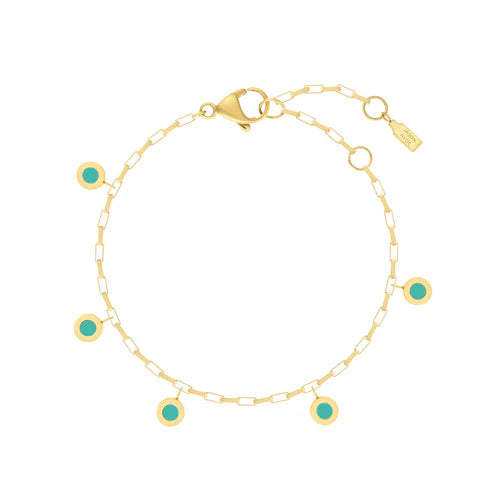 New Wave Hanging 5 Chips Turquoise Bracelet