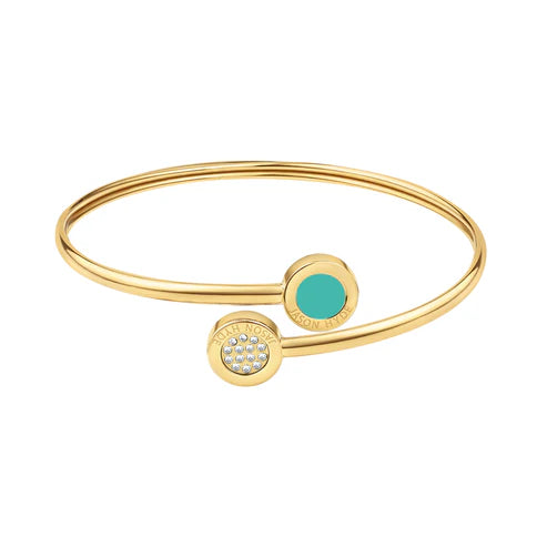 Ocean Turquoise and Pave Chips Bangle