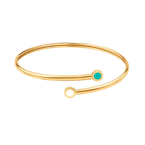New Wave Turquoise and White Chips Bangle