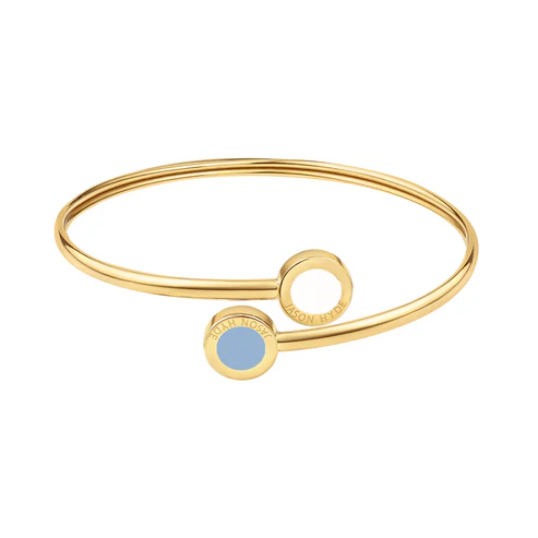 Ocean Powder Blue and White Chips Bangle- Small