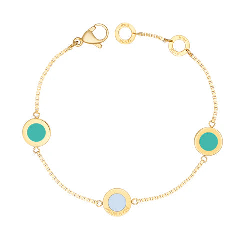 Ocean Turquoise and White Chips Trio Bracelet