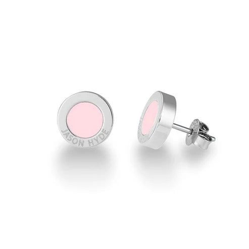Ocean Light Pink Chip Silver Earrings