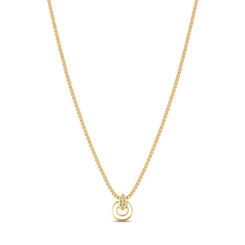 Nereida White Chip with Zirconia Necklace