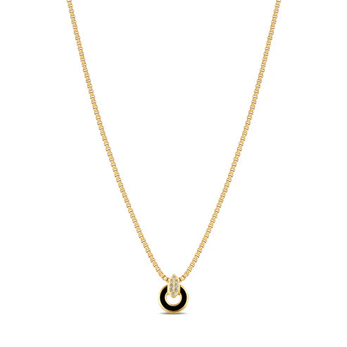 Nereida Black Chip with Zirconia Necklace