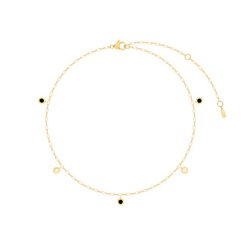 New Wave Black And White 5 Chips Necklace