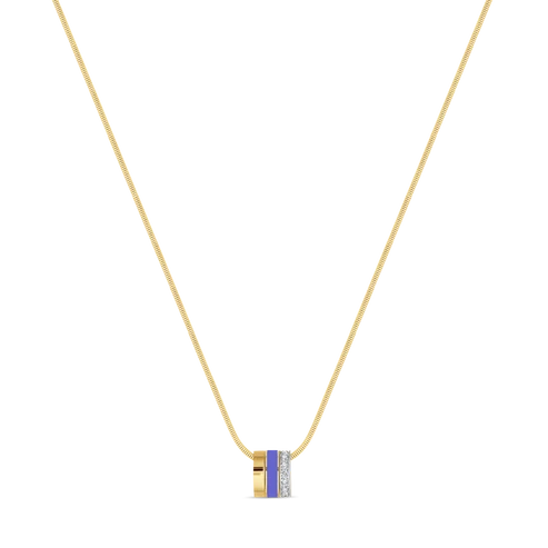 Wewa Boa Chain 3 Rings Persian Blue Chip with Zirconia Necklace