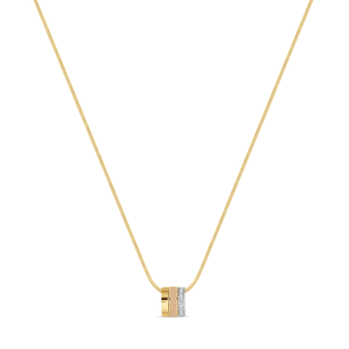 Wewa Boa Chain 3 Rings Beige Chip With Zirconia Necklace