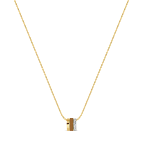 Wewa Boa Chain 3 Rings Nutshell Chip with Zirconia Necklace