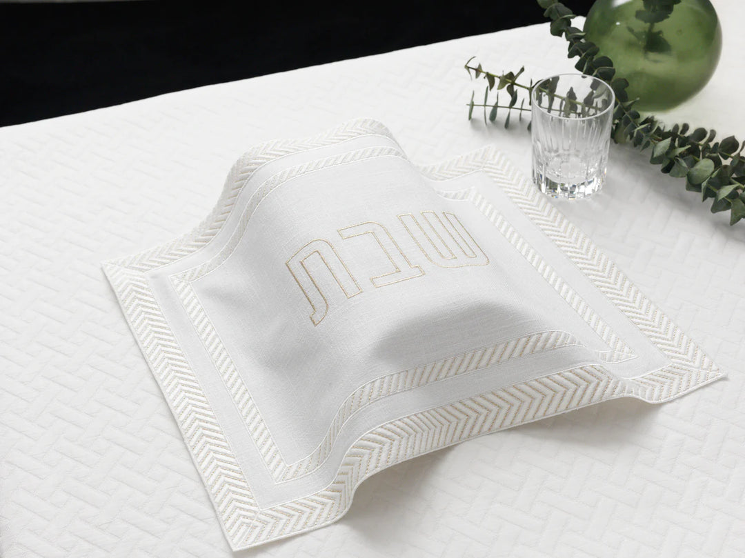 Herringbone Linen Challah Cover