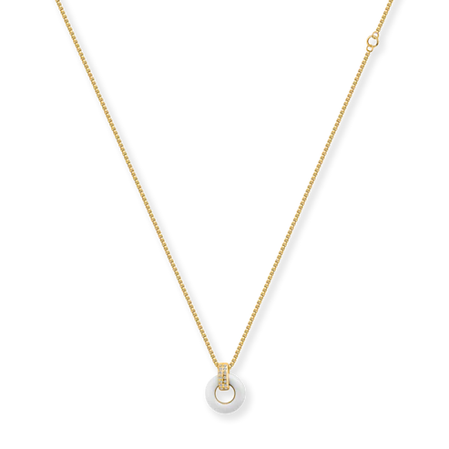 Lifesaver White Chip with Zirconia Necklace