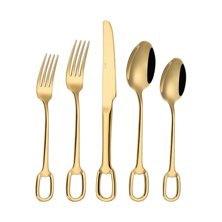 Stainless Steel Flatware set Mirror Gold