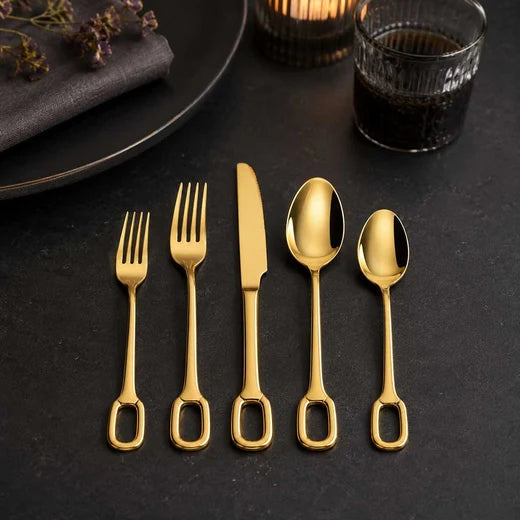 Stainless Steel Flatware set Mirror Gold