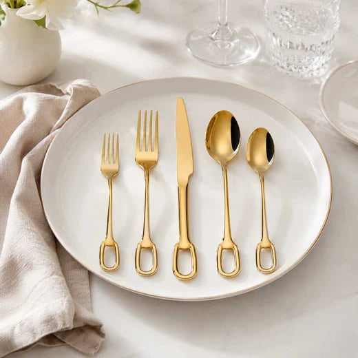 Stainless Steel Flatware set Mirror Gold