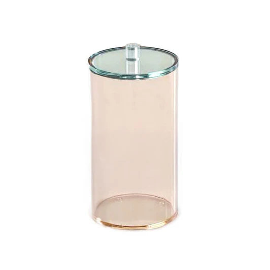 Amber Lucite Cookie Jars with Teal Lid