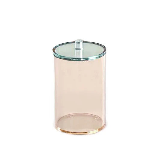 Amber Lucite Cookie Jars with Teal Lid