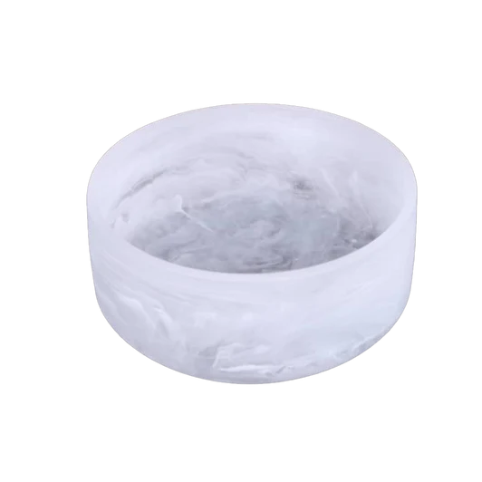 Resin White Swirl Salad Bowl