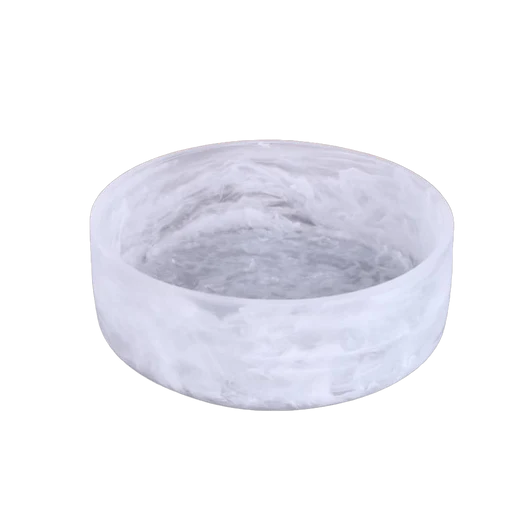 Resin White Swirl Salad Bowl