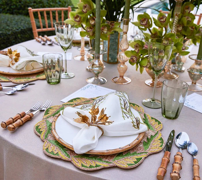 Bougainvillea Napkin Ring in Gold, Set of 4