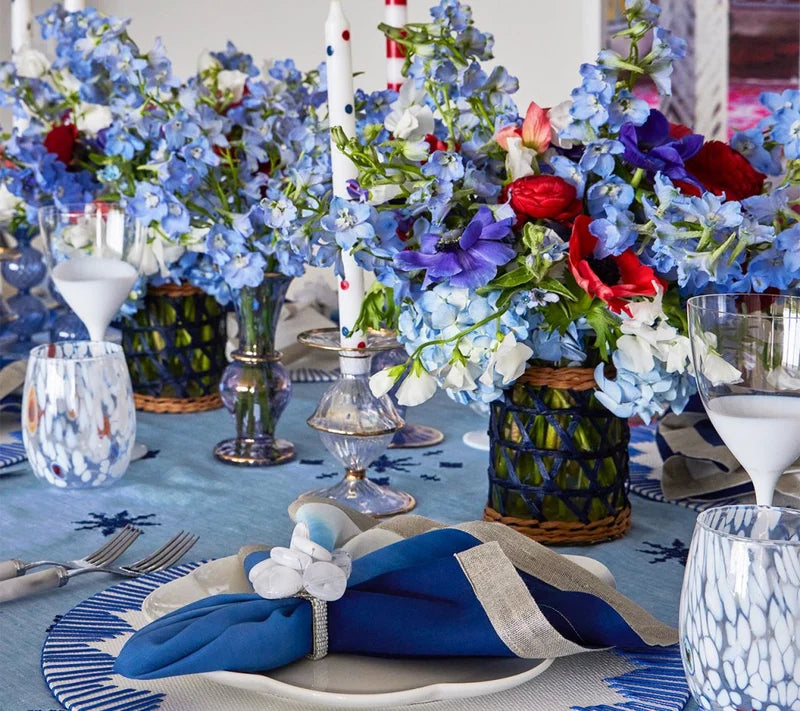 Dip Dye Napkin in Blue & White, Set of 4