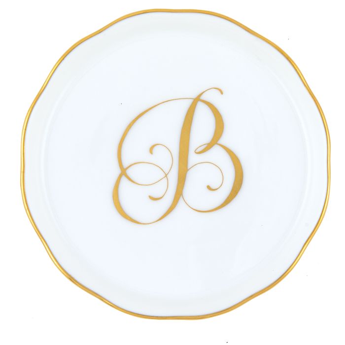 Coaster With Gold Monogram