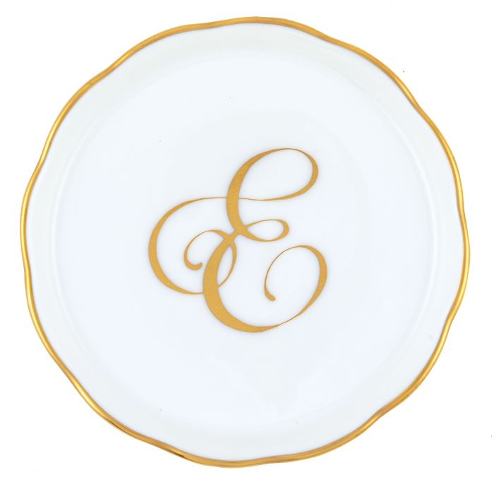 Coaster With Gold Monogram