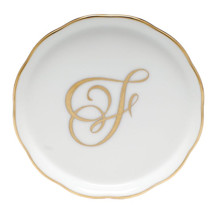 Coaster With Gold Monogram