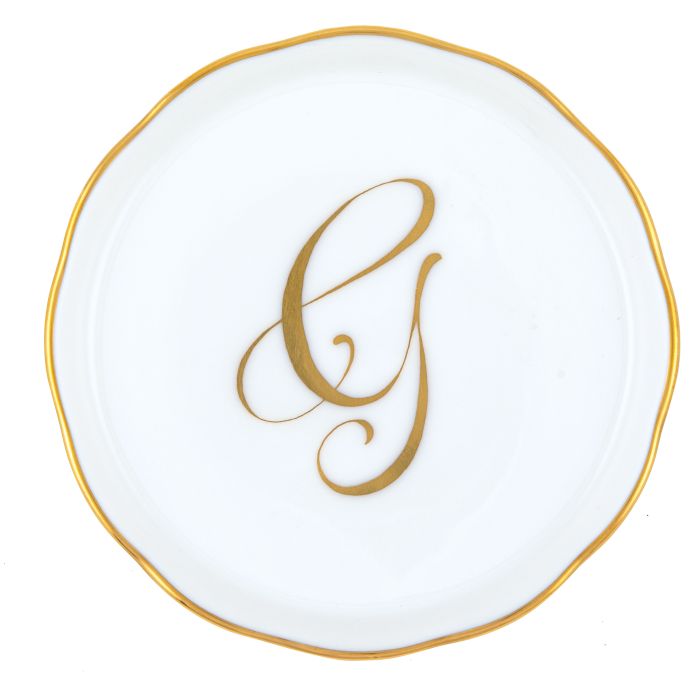 Coaster With Gold Monogram