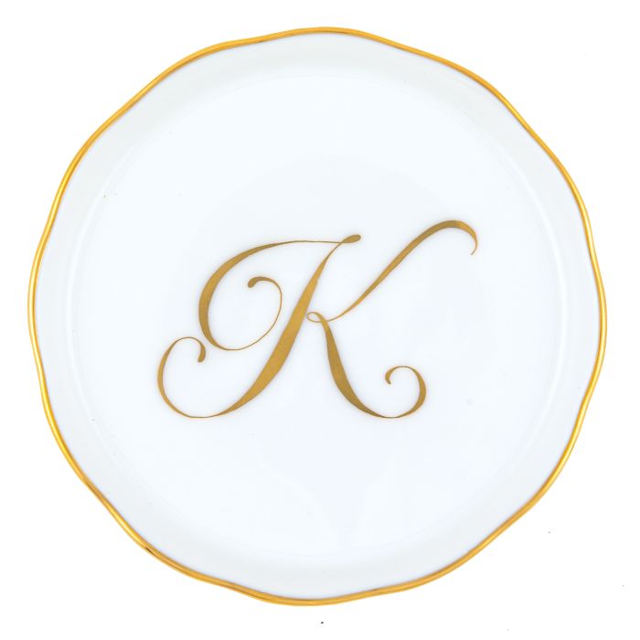 Coaster With Gold Monogram