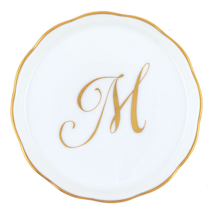 Coaster With Gold Monogram