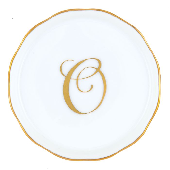 Coaster With Gold Monogram