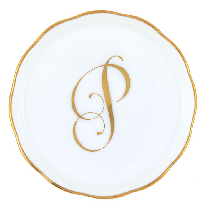 Coaster With Gold Monogram